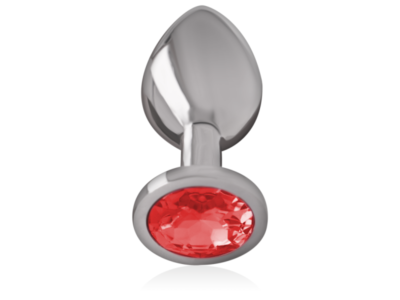 INTENSE - ALUMINUM METAL ANAL PLUG WITH RED CRYSTAL SIZE S