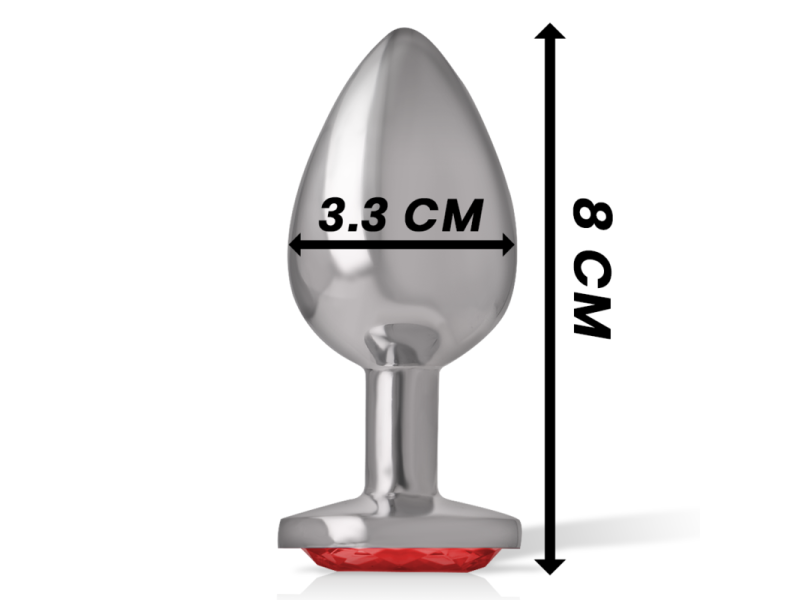 INTENSE - METAL ANAL PLUG WITH RED CRYSTAL SIZE M