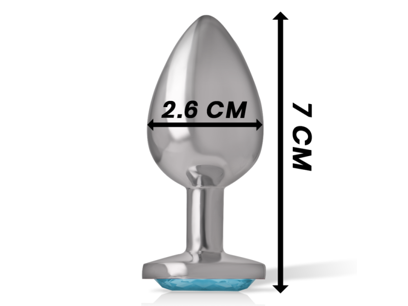 INTENSE - ALUMINUM METAL ANAL PLUG WITH BLUE CRYSTAL SIZE S