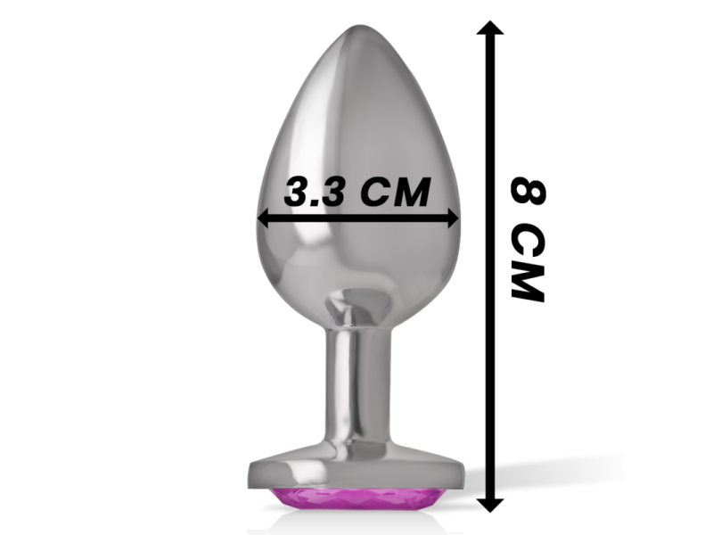 INTENSE - ALUMINUM METAL ANAL PLUG WITH PINK CRYSTAL SIZE M