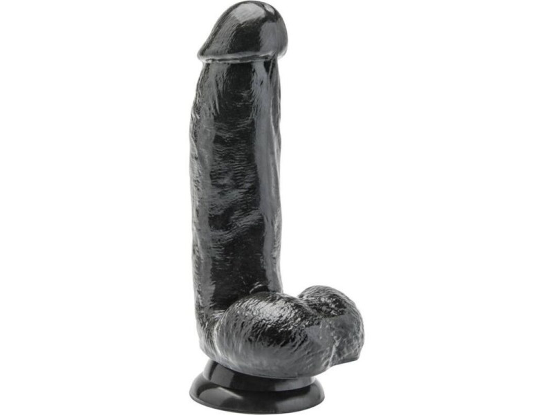 GET REAL - DILDO 12 CM WITH BALLS BLACK