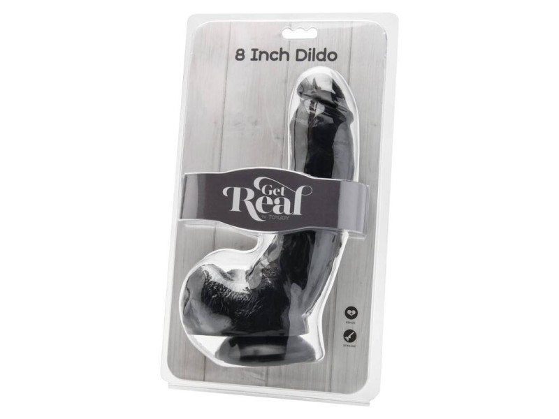 GET REAL - DILDO 20,5 CM WITH BALLS BLACK