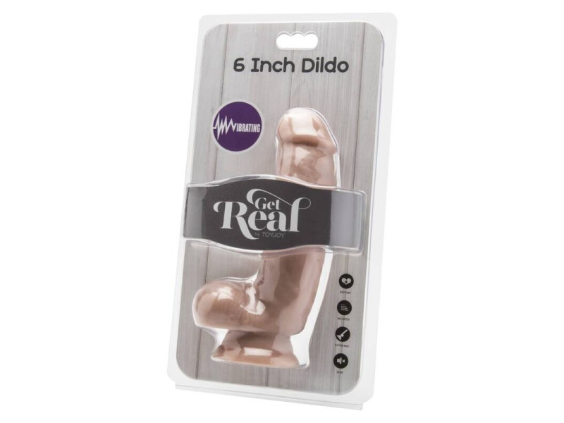 GET REAL - DILDO 12 CM WITH BALLS VIBRATOR SKIN