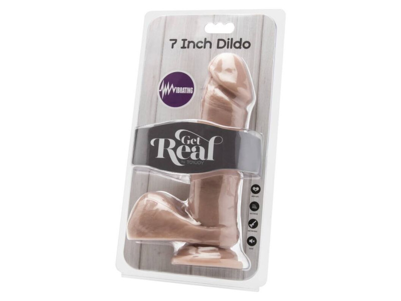 GET REAL - DILDO 18 CM WITH BALLS VIBRATOR SKIN