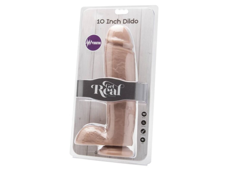 GET REAL - DILDO 25,5 CM WITH BALLS VIBRATOR SKIN