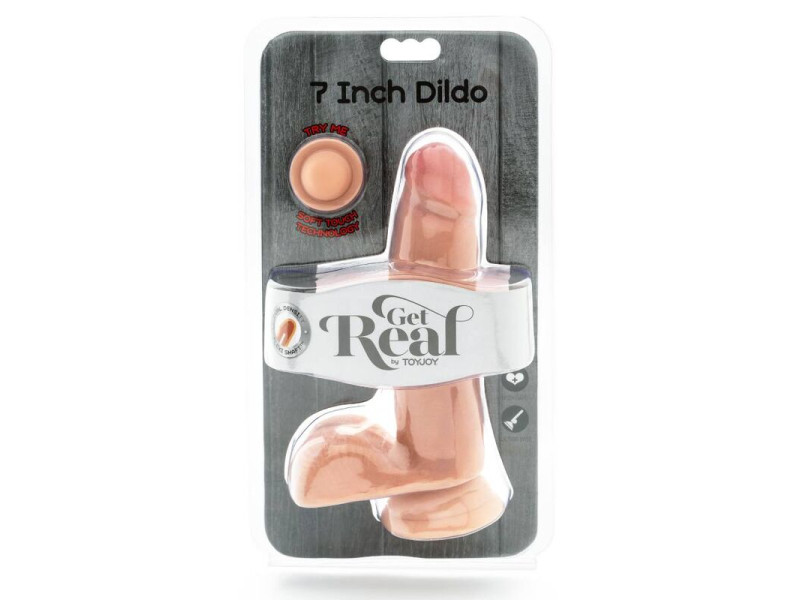 GET REAL - DUAL DENSITY DILDO 12 CM BALLS SKIN