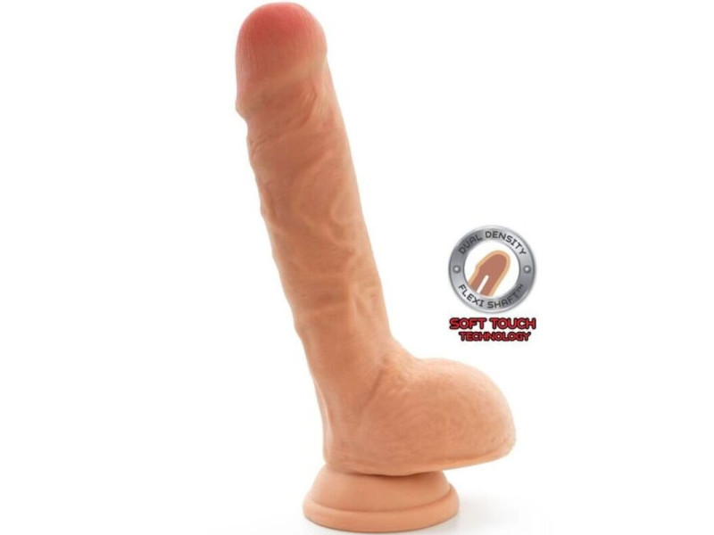 GET REAL - DUAL DENSITY DILDO 18 CM BALLS SKIN