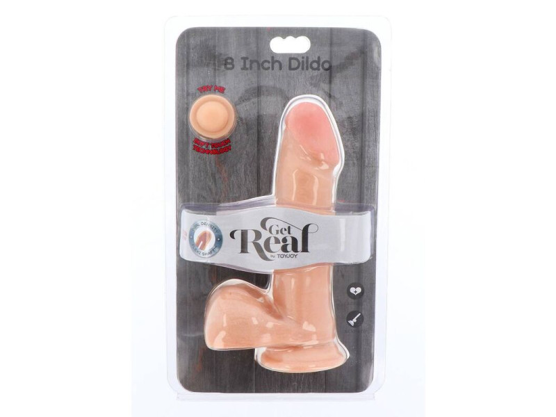 GET REAL - DUAL DENSITY DILDO 18 CM BALLS SKIN