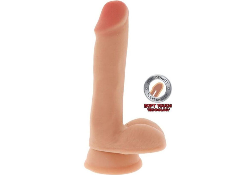 GET REAL - DUAL DENSITY DILDO 17 CM BALLS SKIN