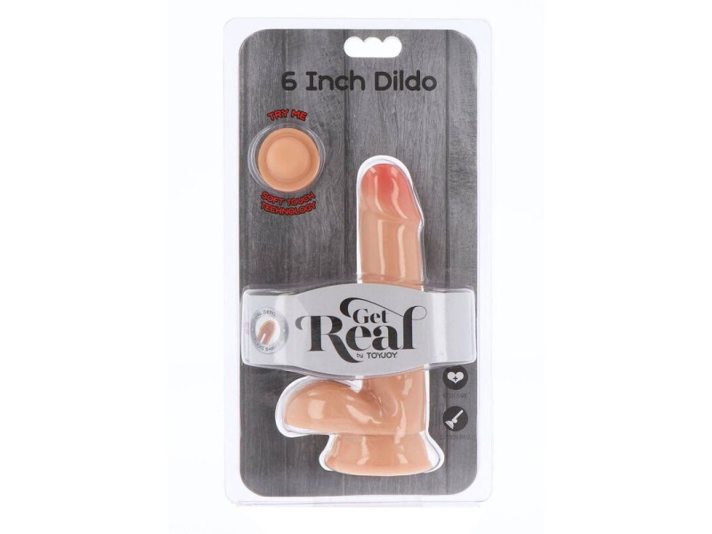GET REAL - DUAL DENSITY DILDO 17 CM BALLS SKIN