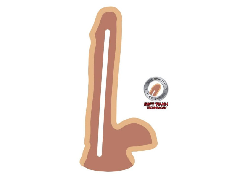 GET REAL - DUAL DENSITY DILDO 17 CM BALLS SKIN