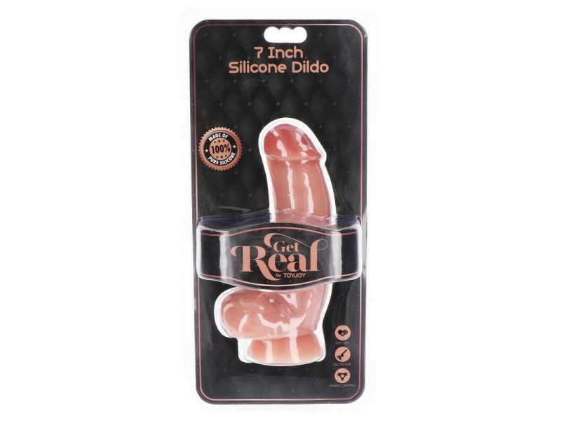 GET REAL - SILICONE DILDO 18 CM W BALLS SKIN