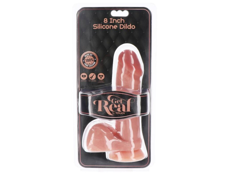 GET REAL - SILICONE DILDO 20,5 CM W BALLS SKIN