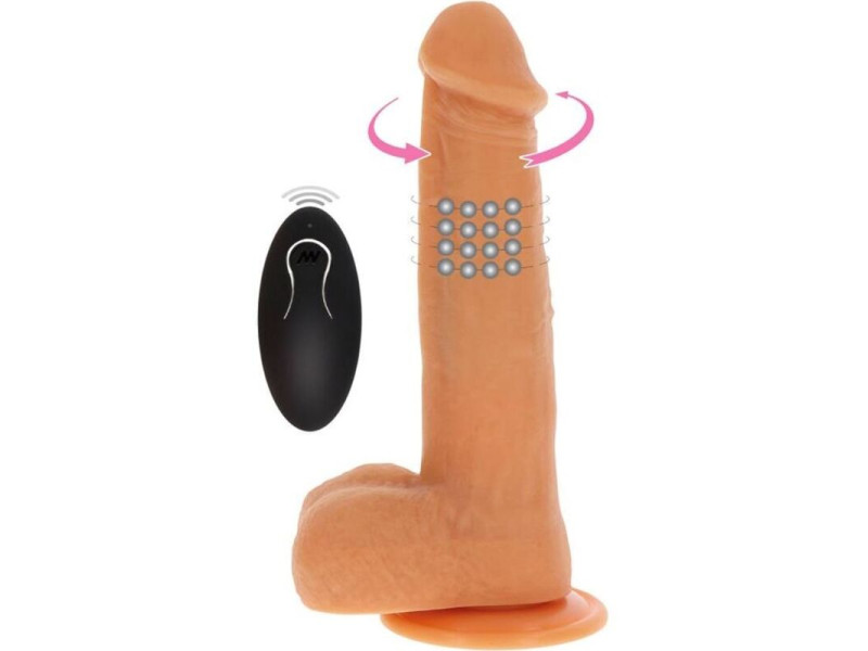 GET REAL - ROTATING BEADS VIBRATING DILDO SKIN