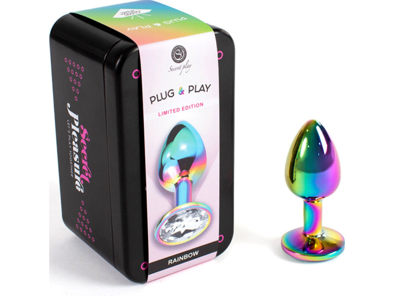 SECRETPLAY - METAL BUTT PLUG RAINBOW SMALL SIZE 7 CM