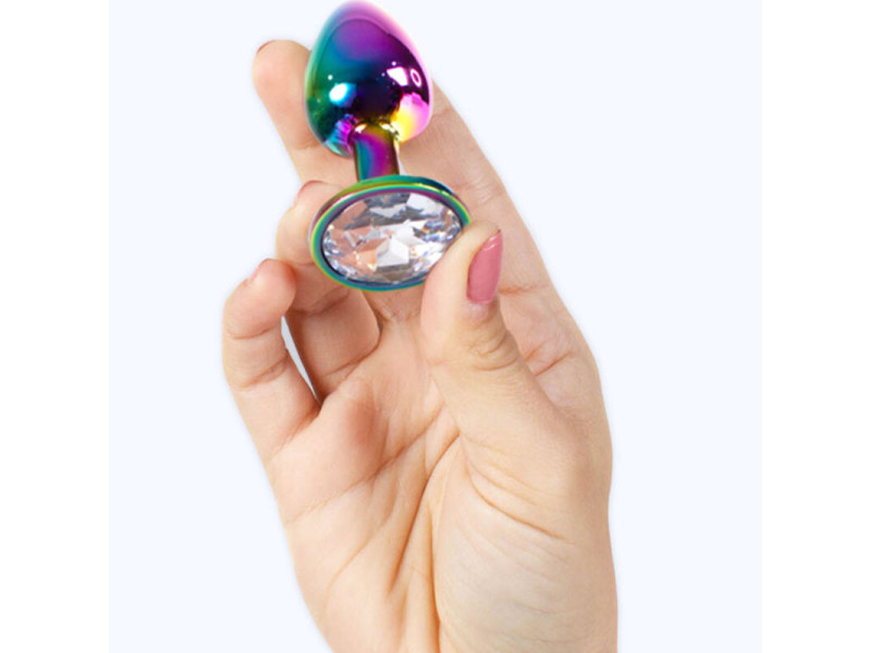 SECRETPLAY - METAL BUTT PLUG RAINBOW SMALL SIZE 7 CM