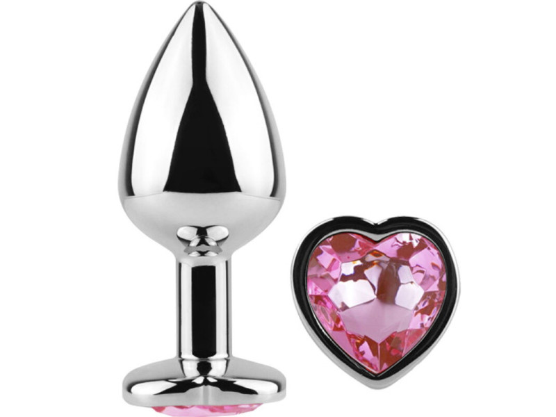 SECRETPLAY - METAL BUTT PLUG FUCHSIA HEART SMALL SIZE 7 CM