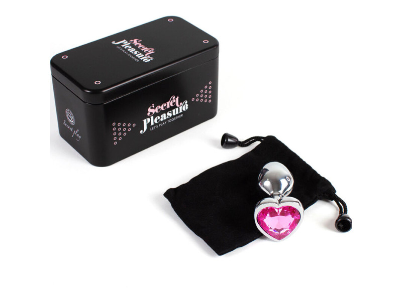 SECRETPLAY - METAL BUTT PLUG FUCHSIA HEART SMALL SIZE 7 CM