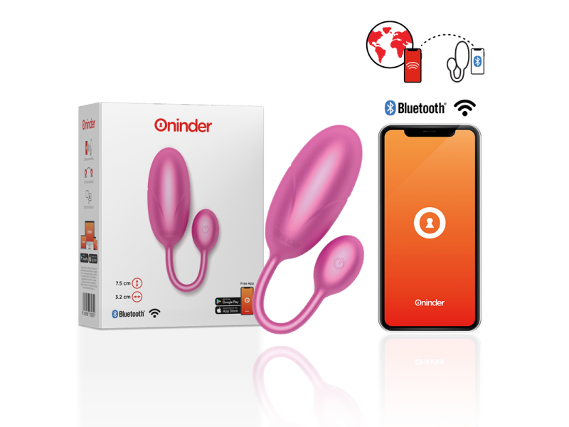 ONINDER - TOKYO VIBRATING EGG PINK 7.5 X 3.2 CM FREE APP