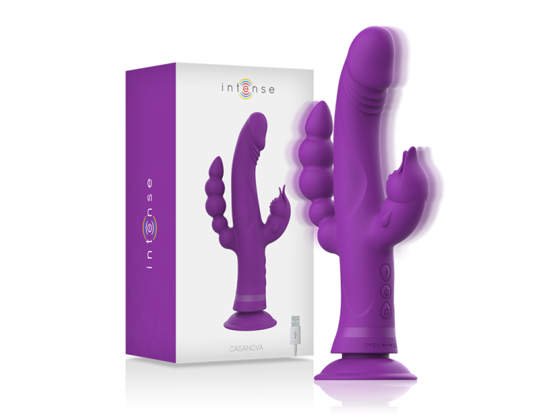 INTENSE - CASANOVA RABBIT SILICONE VIBRATOR TRIPLE MOTOR PURPLE