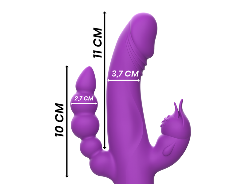 INTENSE - CASANOVA RABBIT SILICONE VIBRATOR TRIPLE MOTOR PURPLE