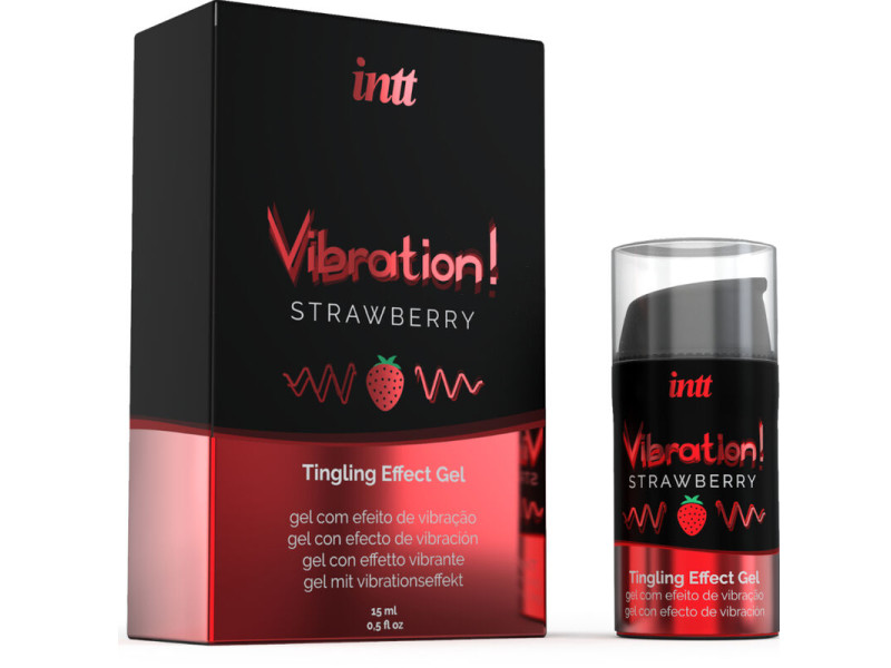 INTT - POWERFUL INTIMATE STIMULANT LIQUID VIBRATING GEL STRAWBERRY 15 ML