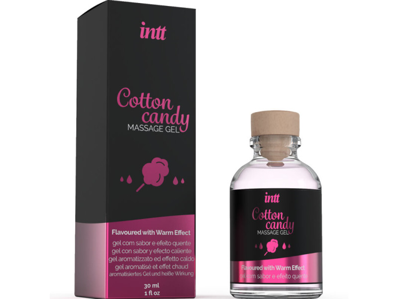 INTT MASSAGE & ORAL SEX - MASSAGE GEL WITH COTTON CANDY FLAVOR AND HEATING EFFECT