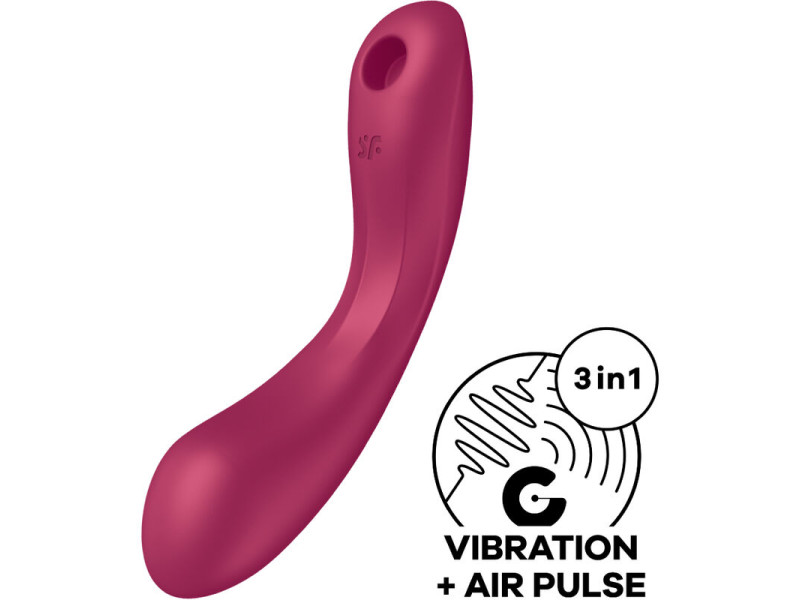 SATISFYER - CURVE TRINITY 1 AIR PULSE VIBRATION RED