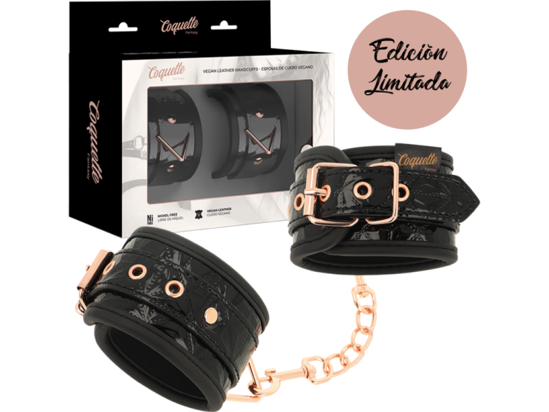 COQUETTE CHIC DESIRE - BLACK EDITION PREMIUM HANDCUFFS WITH NEOPRENE LINING