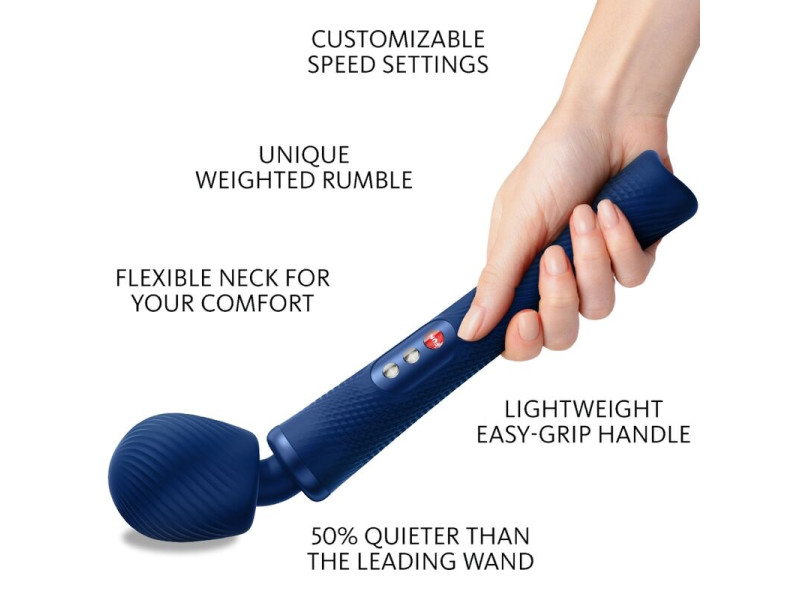 FUN FACTORY - VIM SILICONE RECHARGEABLE VIBRATING WEIGHTED RUMBLE WAND MIDNIGHT BLUE