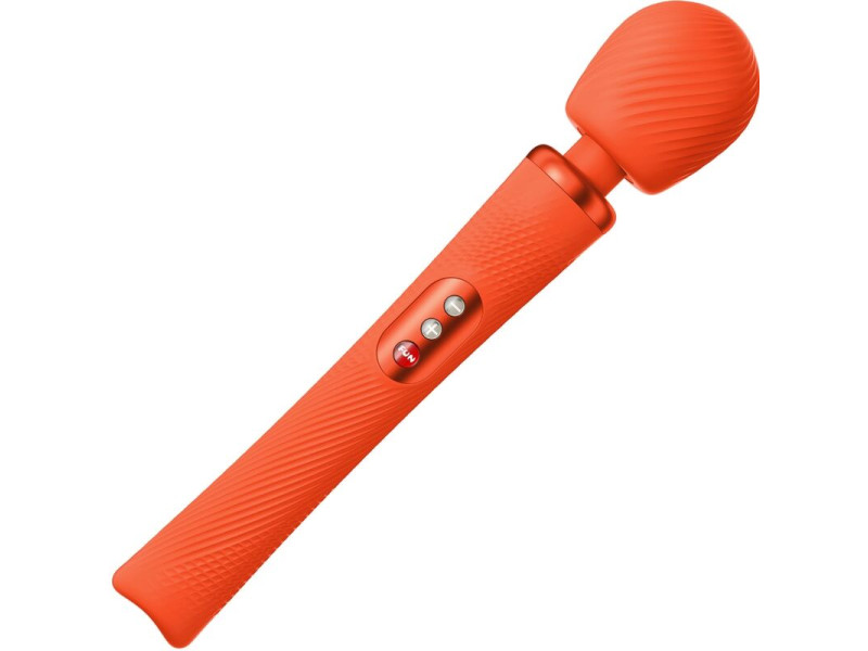 FUN FACTORY - VIM SILICONE RECHARGEABLE VIBRATING WEIGHTED RUMBLE WAND SUNRISE ORANGE