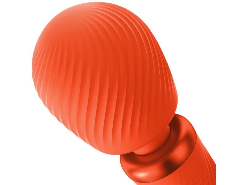 FUN FACTORY - VIM SILICONE RECHARGEABLE VIBRATING WEIGHTED RUMBLE WAND SUNRISE ORANGE