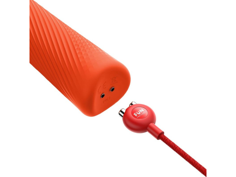 FUN FACTORY - VIM SILICONE RECHARGEABLE VIBRATING WEIGHTED RUMBLE WAND SUNRISE ORANGE