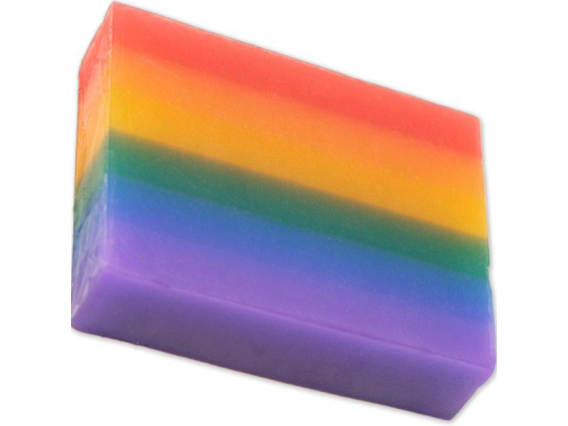 PRIDE - FRUITY SCENTED SHINY SOAP WITH WHITE CERAMIC SOAP DISH