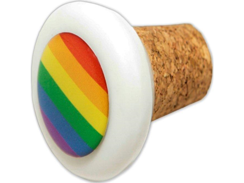 PRIDE - ROUND CORK CERAMIC STOPPER WITH LGBT FLAG