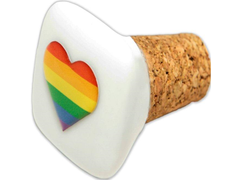 PRIDE - SQUARE CORK CERAMIC STOPPER WITH LGBT FLAG