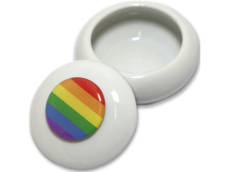 PRIDE - ROUND JEWELLERY BOX WITH LGBT FLAG