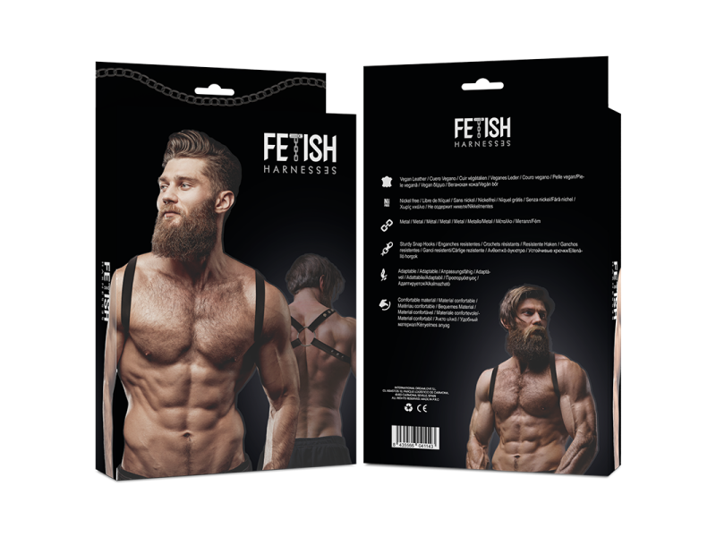 FETISH SUBMISSIVE ATTITUDE - MEN´S ECO-LEATHER BACK HARNESS