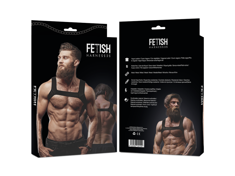 FETISH SUBMISSIVE ATTITUDE - NEOPRENE CHEST HARNESS FOR MEN SIZE M