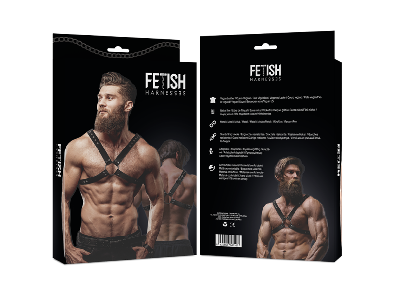 FETISH SUBMISSIVE ATTITUDE - MEN´S CROSS CHEST ECO-LEATHER HARNESS