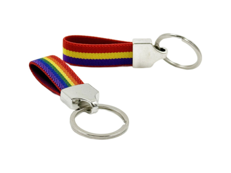 PRIDE - ELASTIC FABRIC KEY RING WITH FLAG