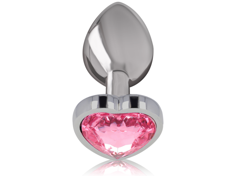 INTENSE - ALUMINUM METAL ANAL PLUG PINK HEART SIZE M