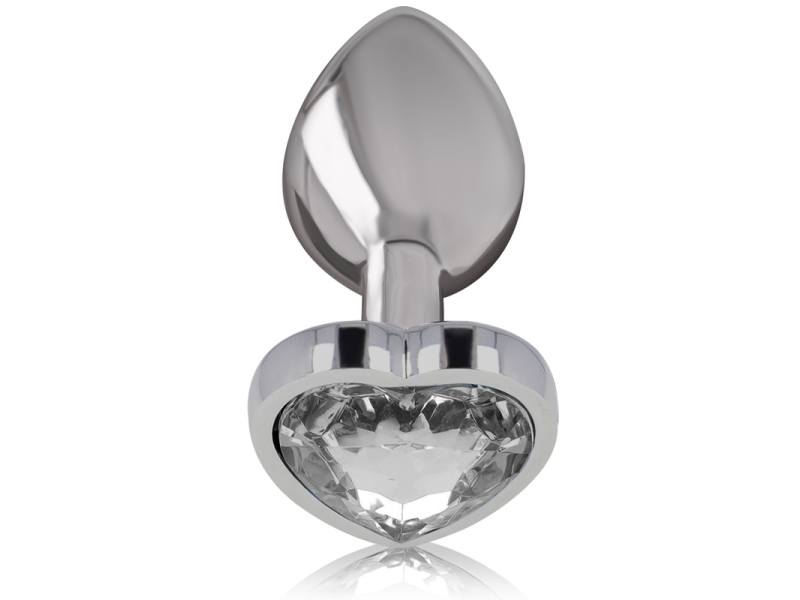 INTENSE - ALUMINUM METAL ANAL PLUG WHITE HEART SIZE M