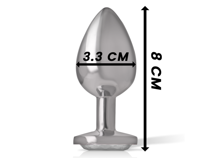 INTENSE - ALUMINUM METAL ANAL PLUG WHITE HEART SIZE M