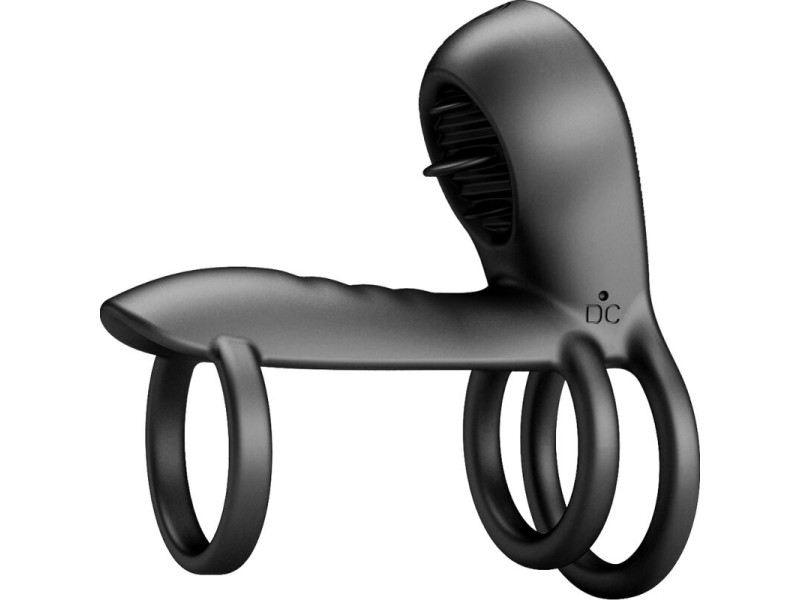 PRETTY LOVE - JAMMY PENIS SHEATH 12 VIBRATIONS WITH RECHARGEABLE SILICONE TONGUE