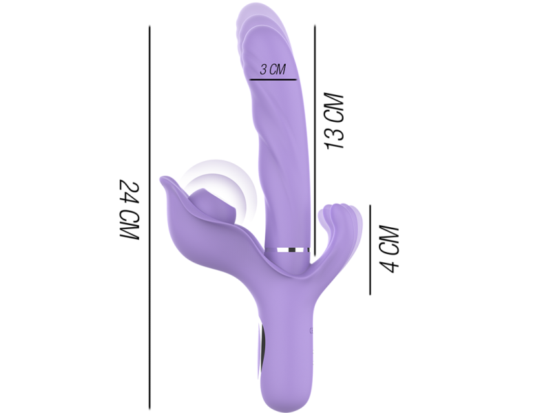 INTENSE - BILLIE MULTIFUNCTION RECHARGEABLE VIBRATOR SUCTION & PULSING PURPLE