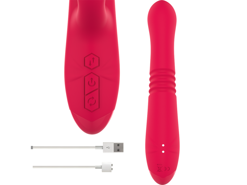 INTENSE - DUA MULTIFUNCTION RECHARGEABLE UP & DOWN VIBRATOR WITH RED TONGUE