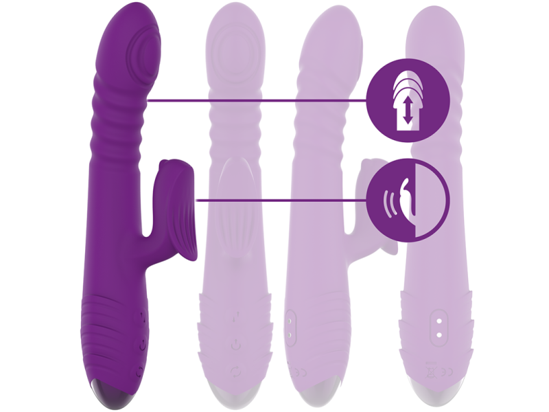 INTENSE - IGGY MULTIFUNCTION RECHARGEABLE VIBRATOR UP & DOWN WITH CLITORAL STIMULATOR PURPLE