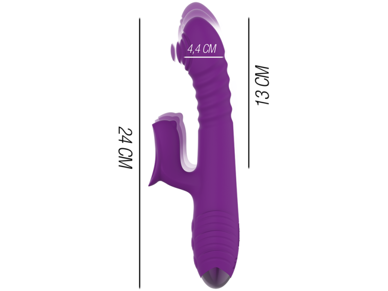 INTENSE - IGGY MULTIFUNCTION RECHARGEABLE VIBRATOR UP & DOWN WITH CLITORAL STIMULATOR PURPLE