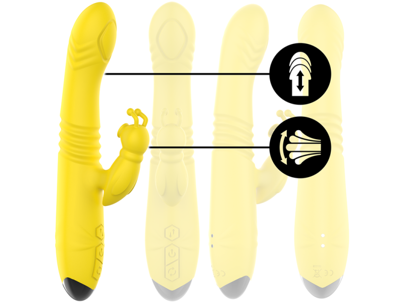 INTENSE - TOKY MULTIFUNCTION VIBRATOR UP & DOWN WITH CLITORAL STIMULATOR YELLOW